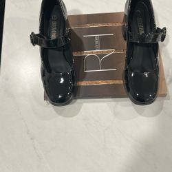 Patent Leather, Black Heel Mary Jane Shoes, Size 7