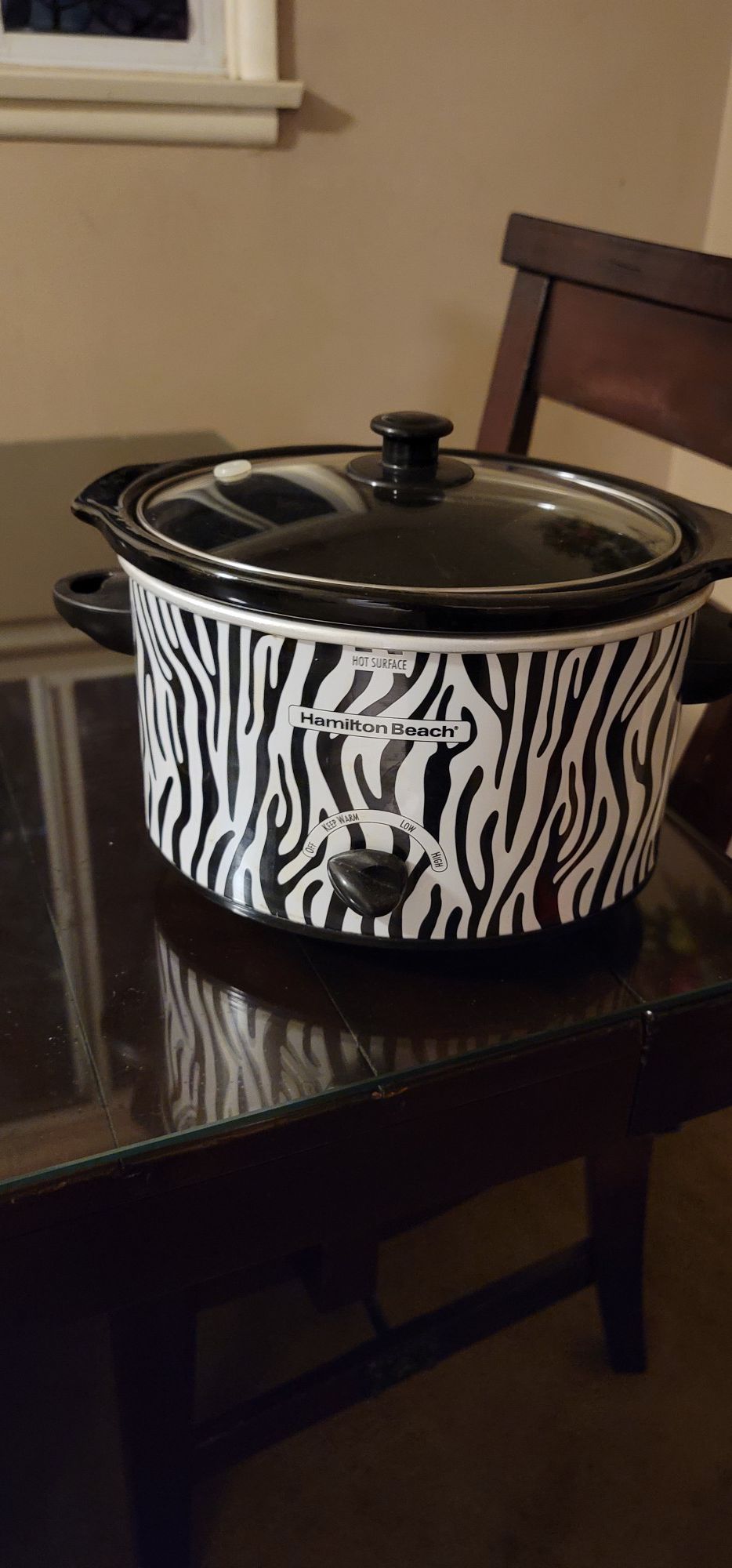 Small Zebra pattern Crock Pot.