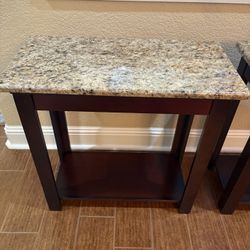 Side Table / End Tables With Granite Top