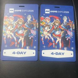 (2) 2026 Anime Expo 4 Day Passes