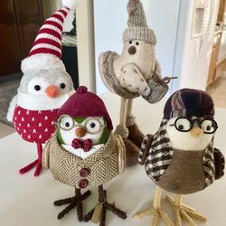 4 Cute Birds.  The 2 In Front Are From 2017 Target Feathery Friends Collection 