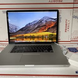 MacBook Pro macOS High Sierra Version 10.13 17-inch Mid 2010 Intel Core I5 8gb Memory 1TB