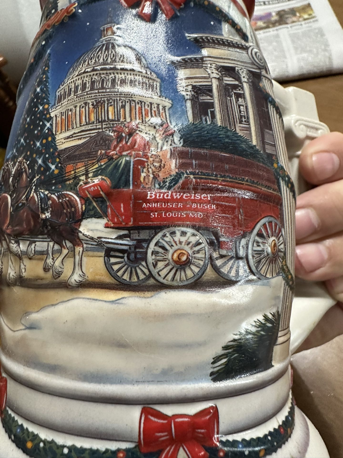 Budweiser Holiday Stein 2001