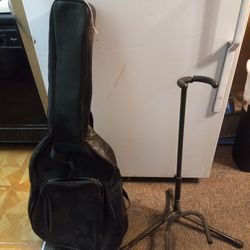 Acoustic Guitar Bag And Metal Stand