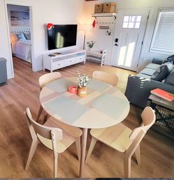 IKEA LISABO Dining Table and 4 Chairs, Ash Veneer