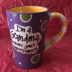 NEW GRANDMA COFFEE MUG CUP NEW CERAMIC NEW + GRANDMA SHIRT L VGC