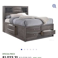 Queen Bed With Drawer Storage