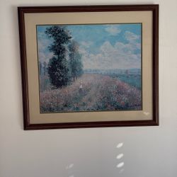 Vintage Claude Monet “The Poppy Field” Framed Museum Poster (1987)