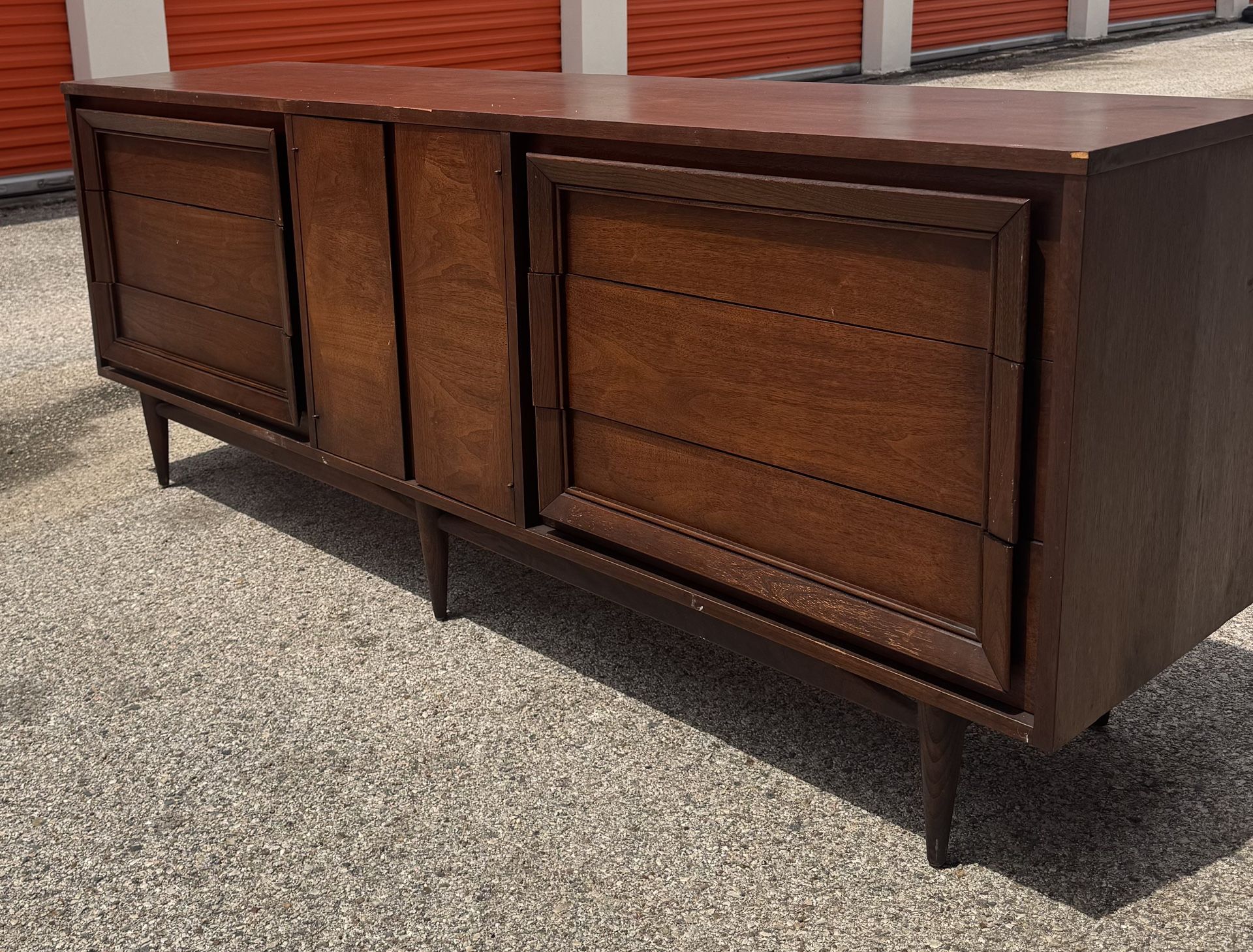 Vintage Bassett Mid-Century 9-Drawer Credenza – 78” Wide