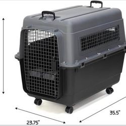 New SportPet Airline Compliant X-LARGE 32.25" Travel Dog Kennel-Durable Plastic Airline Pet Carrier