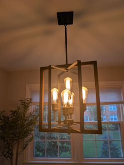 5-Light Gilded Iron Pendant Ceiling Fixture