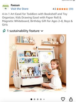 4 in 1 Art Easel   with bookshelf