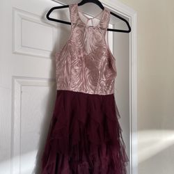 Pink And Burgundy Dress
