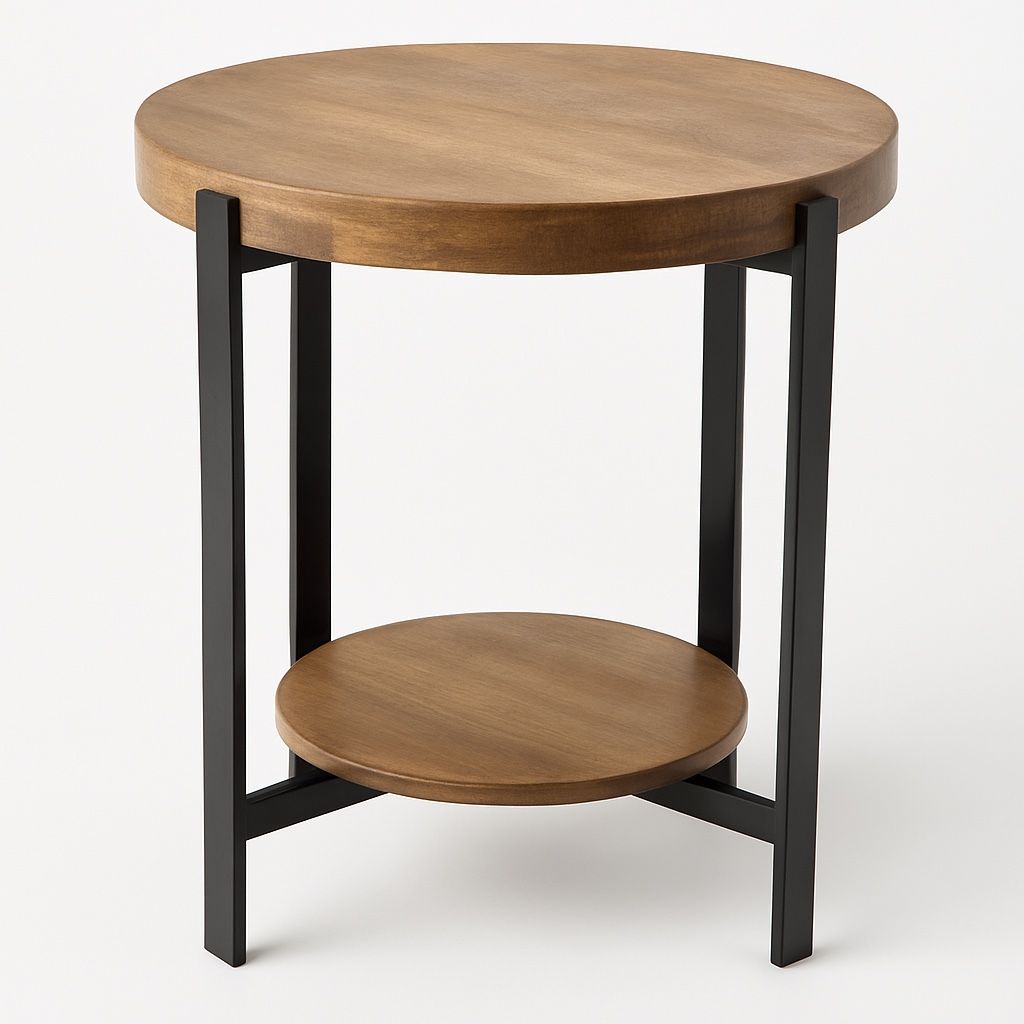 Wood And Metal Side Table