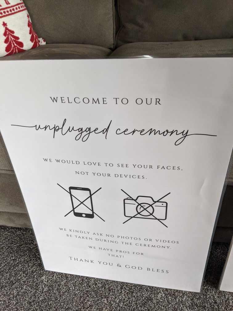 Unplugged Ceremony Signs