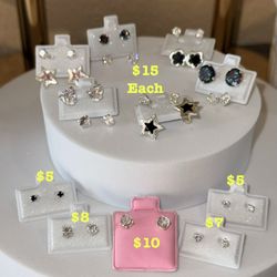 Sterling silver 0.925 stud earrings, telephone style