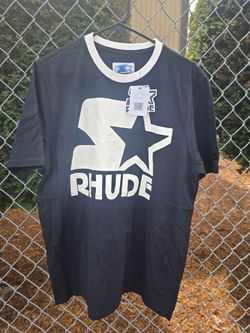 Rhude x Starter Black White Tee Shirt Size Large New