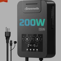 DEWENWILS 200W Low Voltage Landscape Transformer, 2 Zone Independent Control, 120V to 12V/14V AC, Outdoor Landscape Lighting Transformer with Timer &