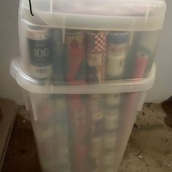 Storage Bin And Wrapping Paper 
