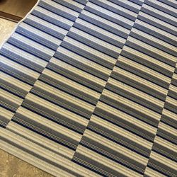 Patio Rug New  Blue And White. 5 By 7 