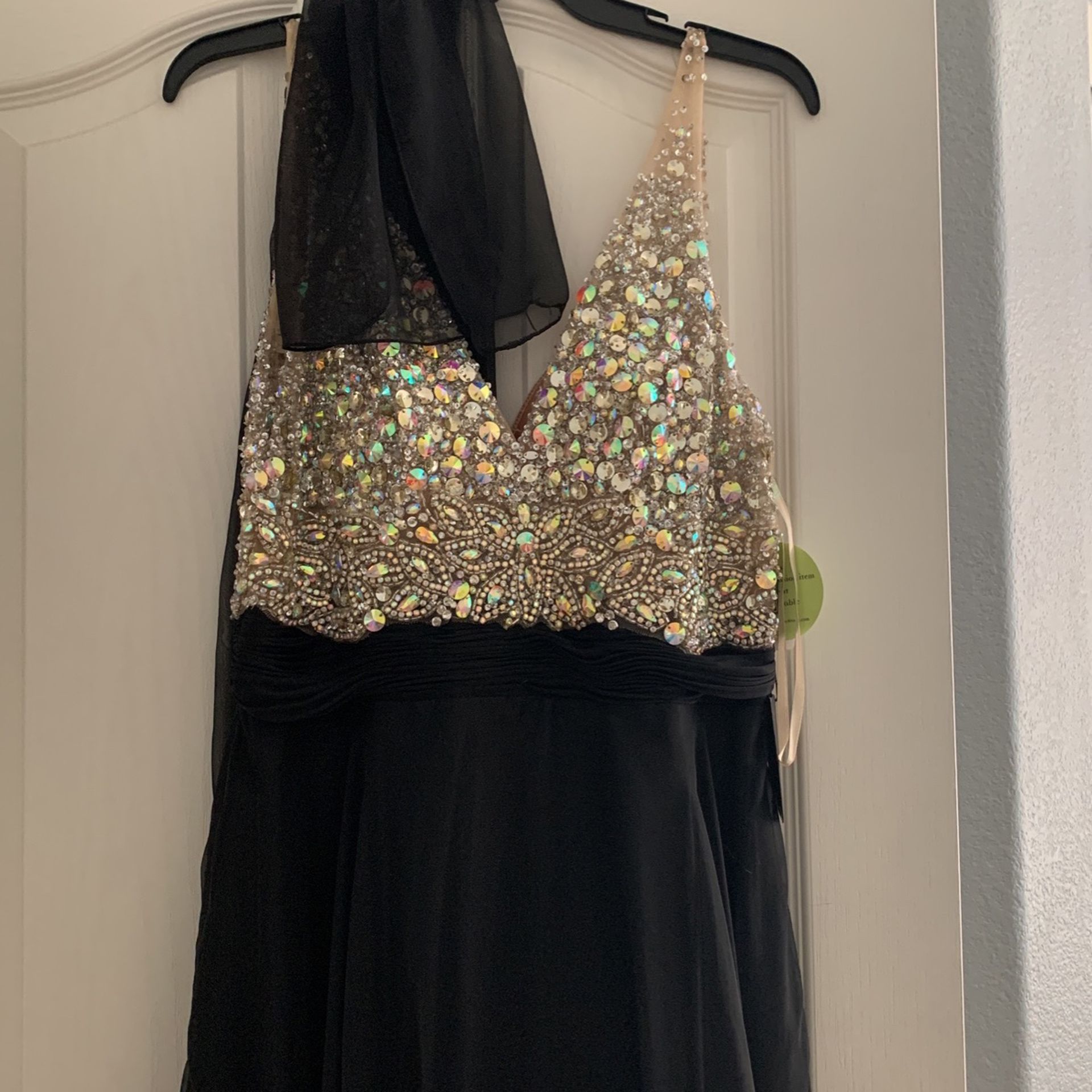 prom, Party, Celebration Dress-black With Crystals