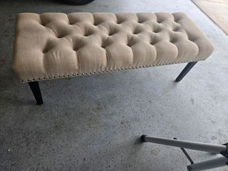 Tufted Upholstered Bench with Nailhead Trim