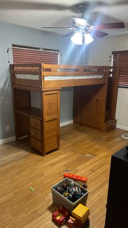 Natural Wood Bunk Bed [ No Mattress ]