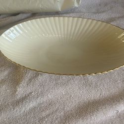 Lenox oval bowl, porcelain and 24 karat gold trim