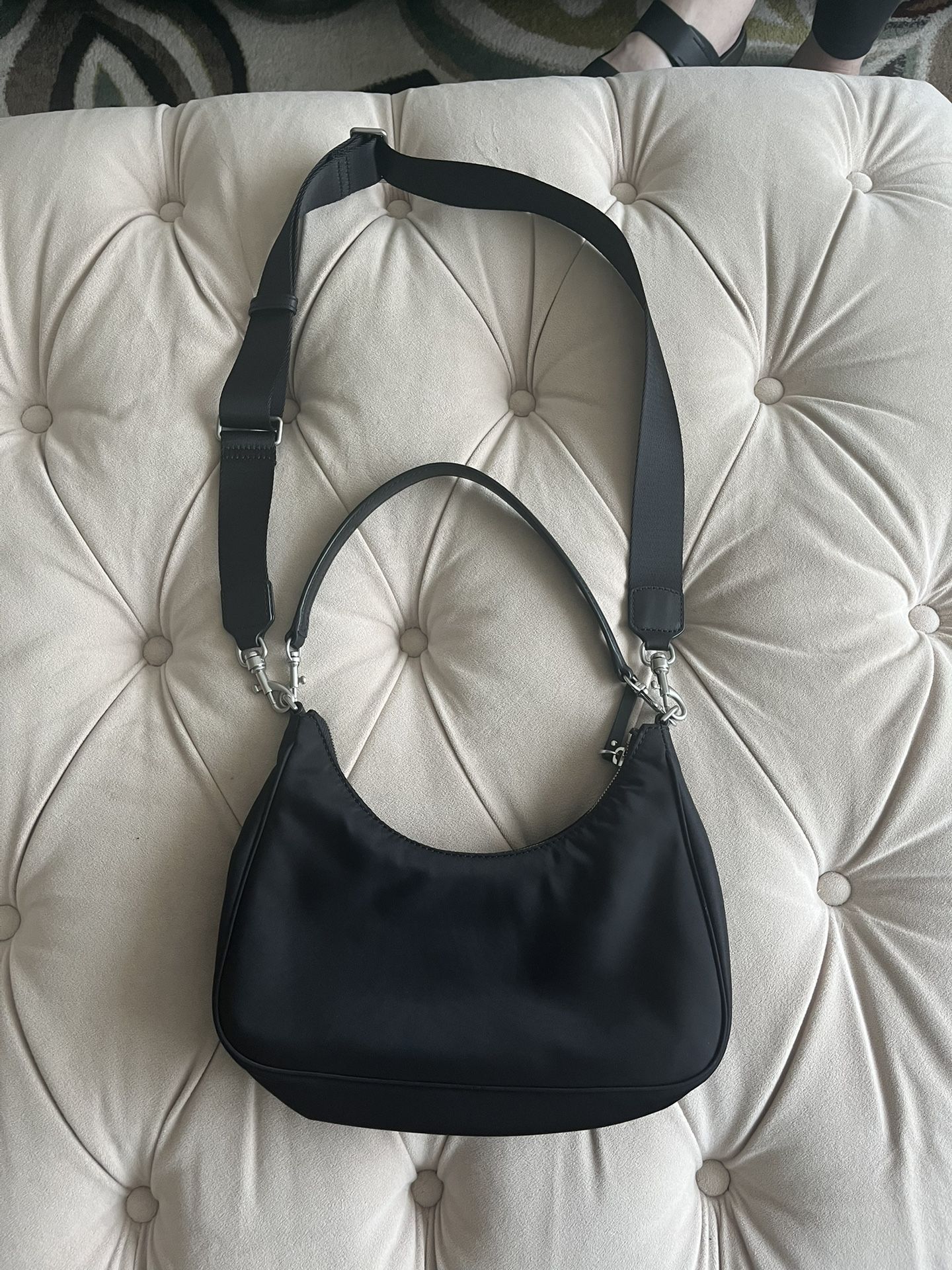 Quince Revive Nylon Foldover Crossbody - Black