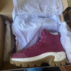 NIB Women's Skechers Pink Burgundy Street Hi-Ryze Sneaker Boots 7