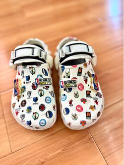 Crocs shoes NBA logo