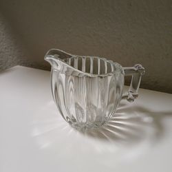 National Clear Jeanette Depression Glass Creamer Ribbed Dot Design 