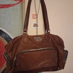 Prada Vintage Washed Bauletto Bag