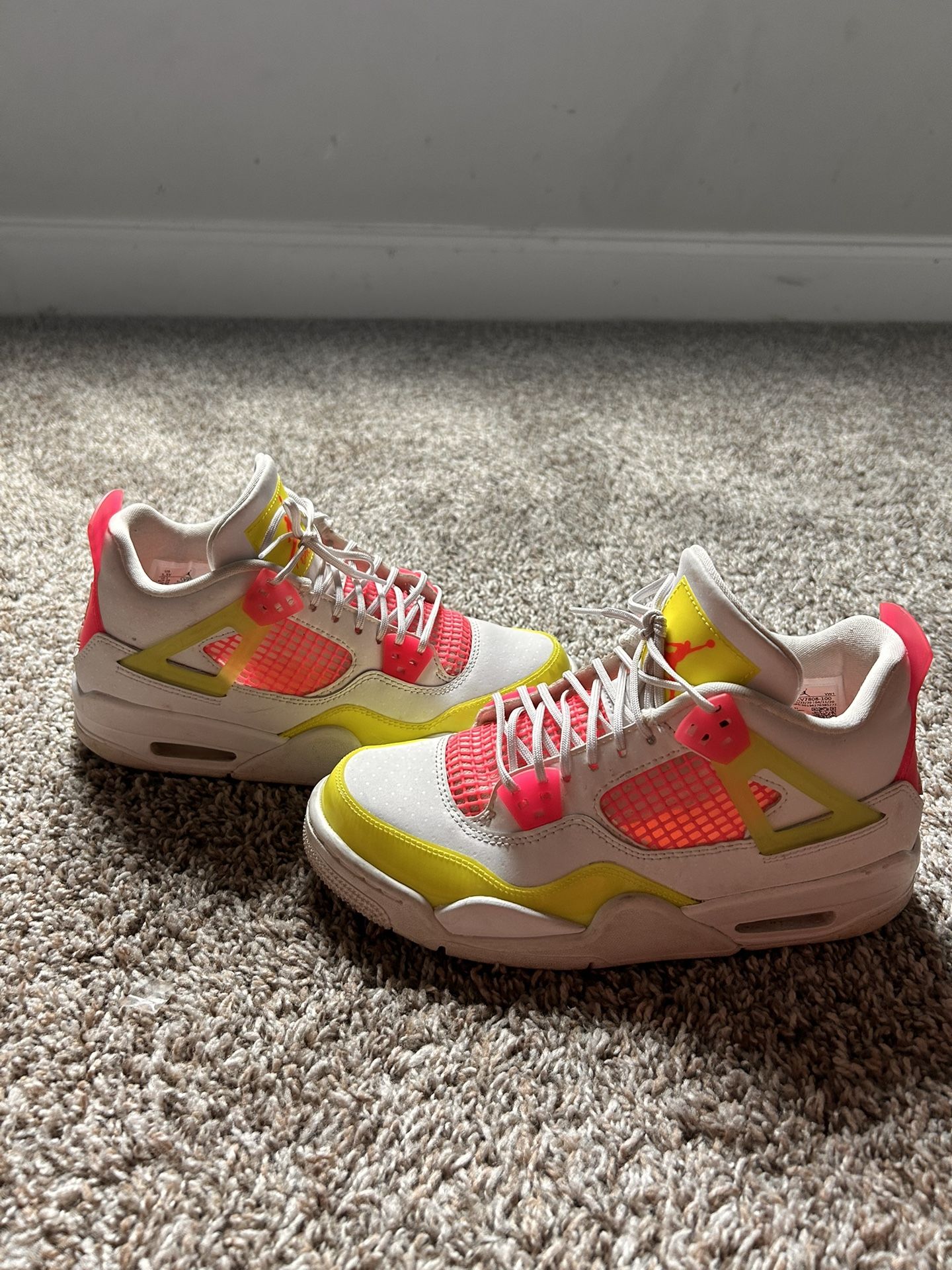 jordan 4 retro white lemon pink GS