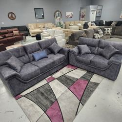 2 Pc Sofa Love Grey