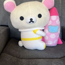 BRAND NEW Rilakkuma Korilakkuma Holding Rocket 16" 