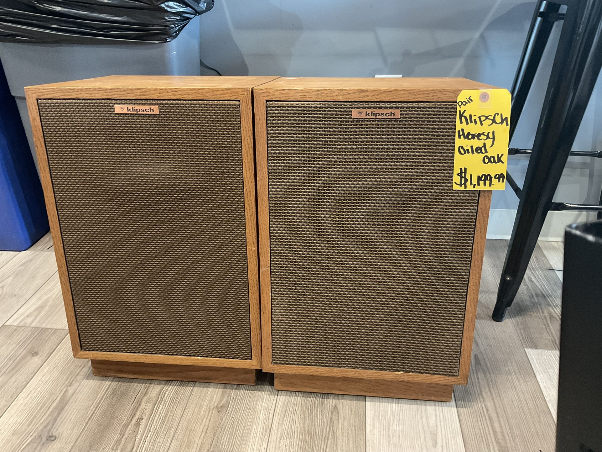 Klipsch Heresy Oiled Oak Speakers