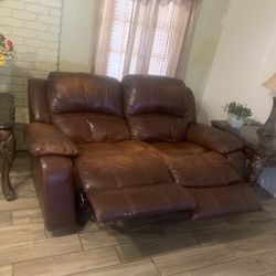3 Piece Leather Reclining Sofa Set