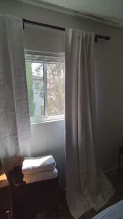 Blackout Curtain color white from West Elm European Flax Lien 48"X84"