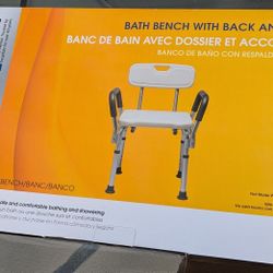 Medline Shower Chair for Inside Shower, Heavy Duty, 350 lb Capacity, Adjustable Height, Non-Slip Seat with Padded Armrests & Back, White