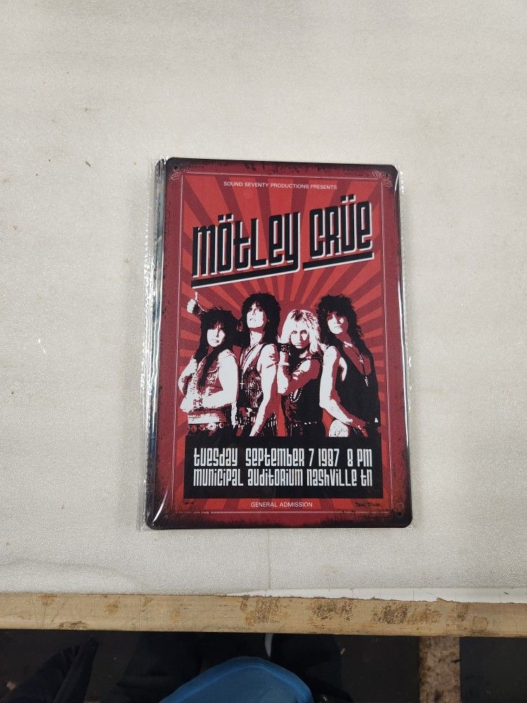 Motley Crue Rock Music Band Metal Sign