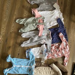 Newborn And 3 Month Spring Clothes And Car Seat Inserts 