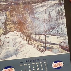 Vintage Large 1(contact info removed) Pepsi Double Dot Advertising Calendar- Complete Year