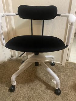 Like New- Modern Adjustable Swivel Office Chair- Black Velvet
