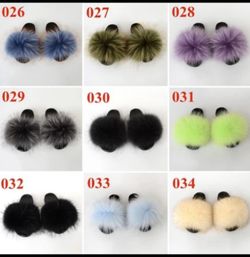 Fur slides and handbags