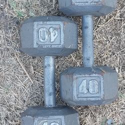 Used 40 Lbs Castiron dumb bells