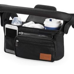 Momcozy Universal Stroller Organizer with Insulated Cup Holder Detachable Phone Bag & Shoulder Strap, Fits for Stroller like Uppababy, Baby Jogger, Br