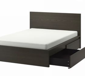 IKEA king size , real wood bed 350$