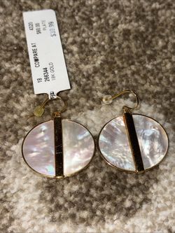 Lucas Jack gold tone pearl drop earrings