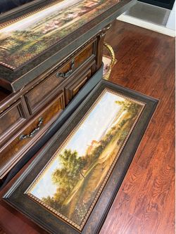 Matching Landscape Wall Art Set (2) Large Framed Pictures